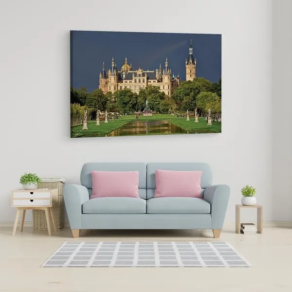 Multicolor_Schwerin_Castle,_Wooden_Framed_Canvas_Paintings_|_For_Home_Decor_|_Bedroom,_Living_Room,Wall_Decoration_|_Wall_Art_Painting,_Ct0276,_Size_16_X_24_In