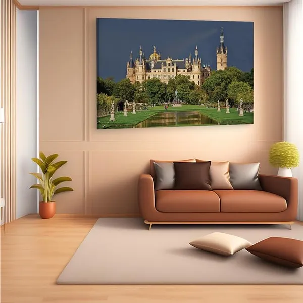 Multicolor_Schwerin_Castle,_Wooden_Framed_Canvas_Paintings_|_For_Home_Decor_|_Bedroom,_Living_Room,Wall_Decoration_|_Wall_Art_Painting,_Ct0276,_Size_16_X_24_In
