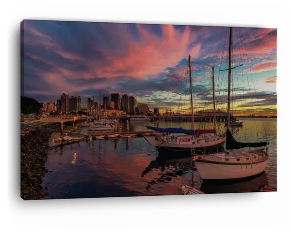 Multicolor_San_Diego_Bay,_Wooden_Framed_Canvas_Paintings_|_For_Home_Decor_|_Bedroom,_Living_Room,Wall_Decoration_|_Wall_Art_Painting,_Ct0278,_Size_16_X_24_In