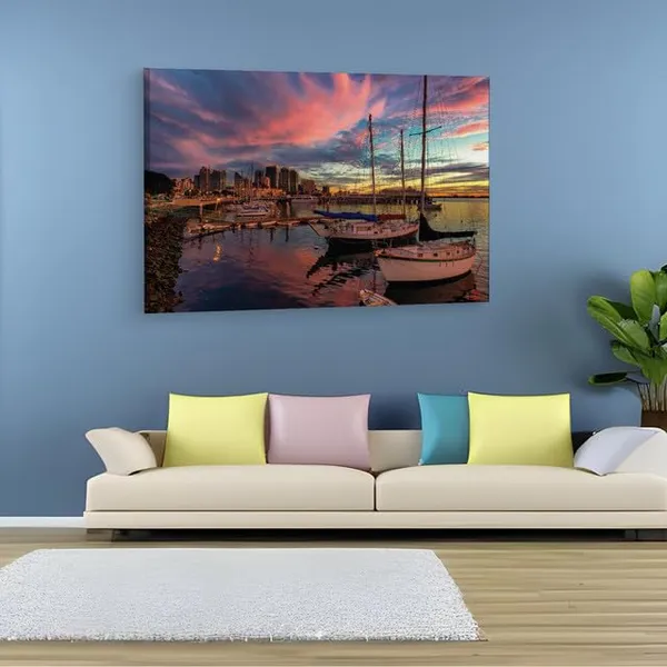 Multicolor_San_Diego_Bay,_Wooden_Framed_Canvas_Paintings_|_For_Home_Decor_|_Bedroom,_Living_Room,Wall_Decoration_|_Wall_Art_Painting,_Ct0278,_Size_16_X_24_In