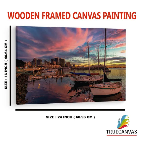 Multicolor_San_Diego_Bay,_Wooden_Framed_Canvas_Paintings_|_For_Home_Decor_|_Bedroom,_Living_Room,Wall_Decoration_|_Wall_Art_Painting,_Ct0278,_Size_16_X_24_In
