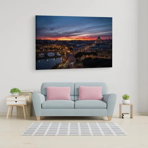 Multicolor_Casa_Di_Cura_Citt?_Di_Roma,_Wooden_Framed_Canvas_Paintings_|_For_Home_Decor_|_Bedroom,_Living_Room,Wall_Decoration_|_Wall_Art_Painting,_Ct0280,_Size_16_X_24_In