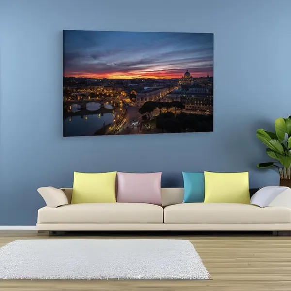 Multicolor_Casa_Di_Cura_Citt?_Di_Roma,_Wooden_Framed_Canvas_Paintings_|_For_Home_Decor_|_Bedroom,_Living_Room,Wall_Decoration_|_Wall_Art_Painting,_Ct0280,_Size_16_X_24_In