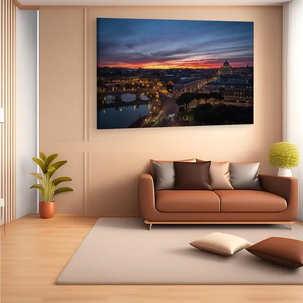 Multicolor_Casa_Di_Cura_Citt?_Di_Roma,_Wooden_Framed_Canvas_Paintings_|_For_Home_Decor_|_Bedroom,_Living_Room,Wall_Decoration_|_Wall_Art_Painting,_Ct0280,_Size_16_X_24_In