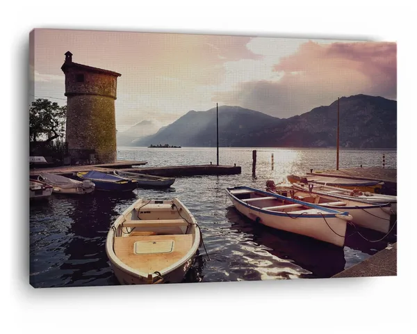 Multicolor_Italy_Pier_Morning,_Wooden_Framed_Canvas_Paintings_|_For_Home_Decor_|_Bedroom,_Living_Room,Wall_Decoration_|_Wall_Art_Painting,_Ct0284,_Size_16_X_24_In