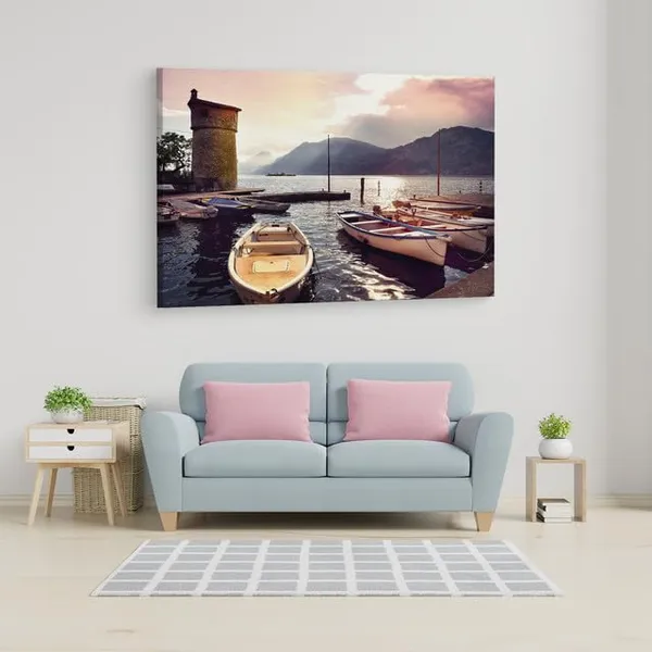 Multicolor_Italy_Pier_Morning,_Wooden_Framed_Canvas_Paintings_|_For_Home_Decor_|_Bedroom,_Living_Room,Wall_Decoration_|_Wall_Art_Painting,_Ct0284,_Size_16_X_24_In