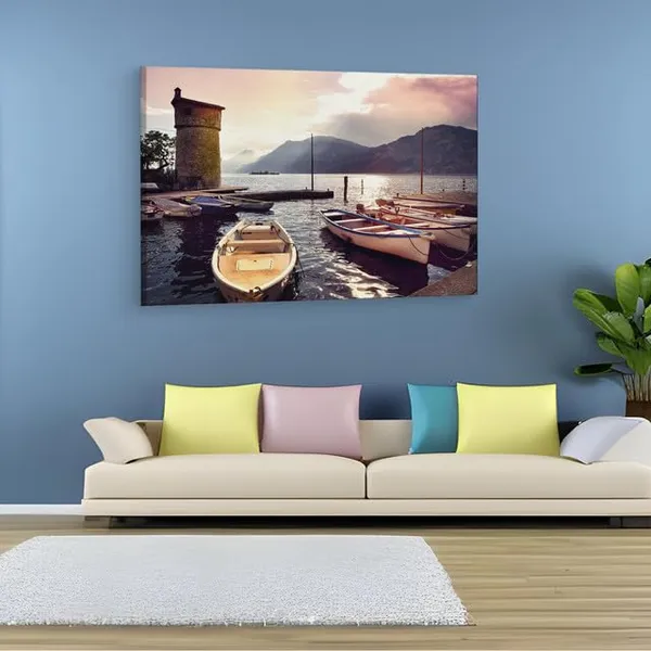 Multicolor_Italy_Pier_Morning,_Wooden_Framed_Canvas_Paintings_|_For_Home_Decor_|_Bedroom,_Living_Room,Wall_Decoration_|_Wall_Art_Painting,_Ct0284,_Size_16_X_24_In