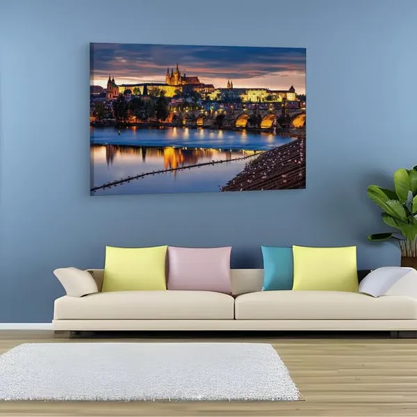 Multicolor_Charles_Bridge,_Wooden_Framed_Canvas_Paintings_|_For_Home_Decor_|_Bedroom,_Living_Room,Wall_Decoration_|_Wall_Art_Painting,_Ct0285,_Size_16_X_24_In