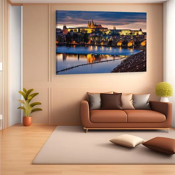 Multicolor_Charles_Bridge,_Wooden_Framed_Canvas_Paintings_|_For_Home_Decor_|_Bedroom,_Living_Room,Wall_Decoration_|_Wall_Art_Painting,_Ct0285,_Size_16_X_24_In