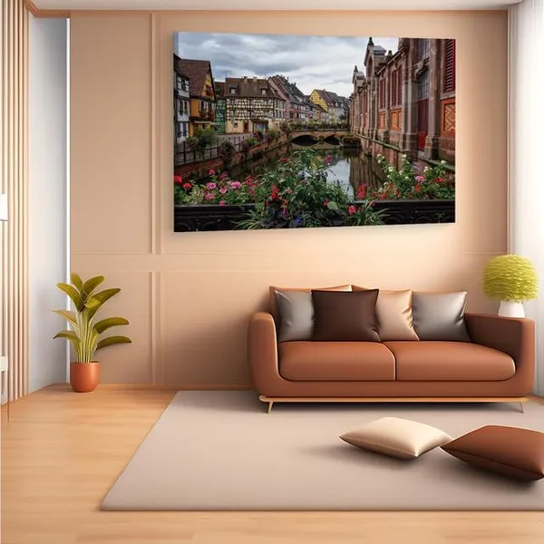 Multicolor_La_Petite_Venise,_Wooden_Framed_Canvas_Paintings_|_For_Home_Decor_|_Bedroom,_Living_Room,Wall_Decoration_|_Wall_Art_Painting,_Ct0286,_Size_16_X_24_In