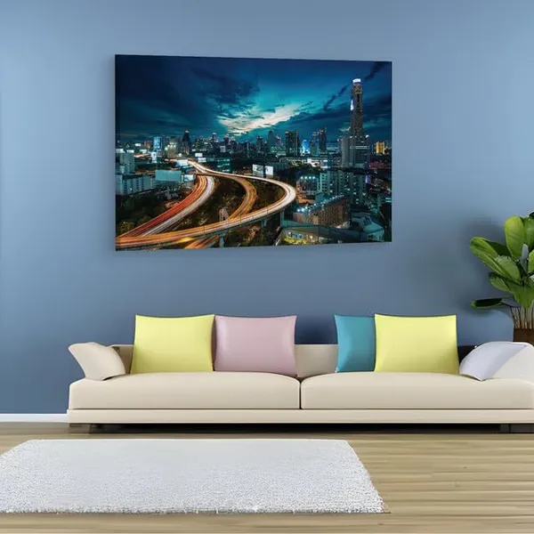 Multicolor_Bangkok_City_Road,_Wooden_Framed_Canvas_Paintings_|_For_Home_Decor_|_Bedroom,_Living_Room,Wall_Decoration_|_Wall_Art_Painting,_Ct0287,_Size_16_X_24_In
