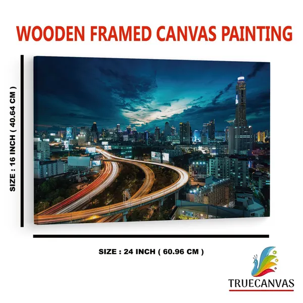 Multicolor_Bangkok_City_Road,_Wooden_Framed_Canvas_Paintings_|_For_Home_Decor_|_Bedroom,_Living_Room,Wall_Decoration_|_Wall_Art_Painting,_Ct0287,_Size_16_X_24_In