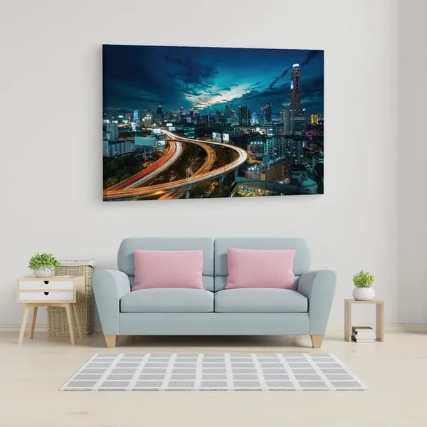 Multicolor_Bangkok_City_Road,_Wooden_Framed_Canvas_Paintings_|_For_Home_Decor_|_Bedroom,_Living_Room,Wall_Decoration_|_Wall_Art_Painting,_Ct0287,_Size_16_X_24_In