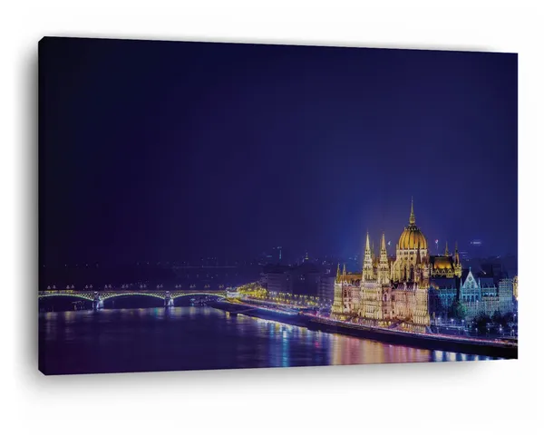 Multicolor_Hungarian_Parliament_Building,_Wooden_Framed_Canvas_Paintings_|_For_Home_Decor_|_Bedroom,_Living_Room,Wall_Decoration_|_Wall_Art_Painting,_Ct0289,_Size_16_X_24_In