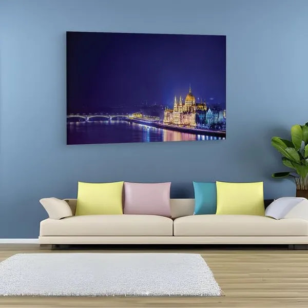 Multicolor_Hungarian_Parliament_Building,_Wooden_Framed_Canvas_Paintings_|_For_Home_Decor_|_Bedroom,_Living_Room,Wall_Decoration_|_Wall_Art_Painting,_Ct0289,_Size_16_X_24_In