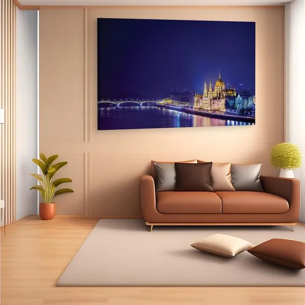 Multicolor_Hungarian_Parliament_Building,_Wooden_Framed_Canvas_Paintings_|_For_Home_Decor_|_Bedroom,_Living_Room,Wall_Decoration_|_Wall_Art_Painting,_Ct0289,_Size_16_X_24_In