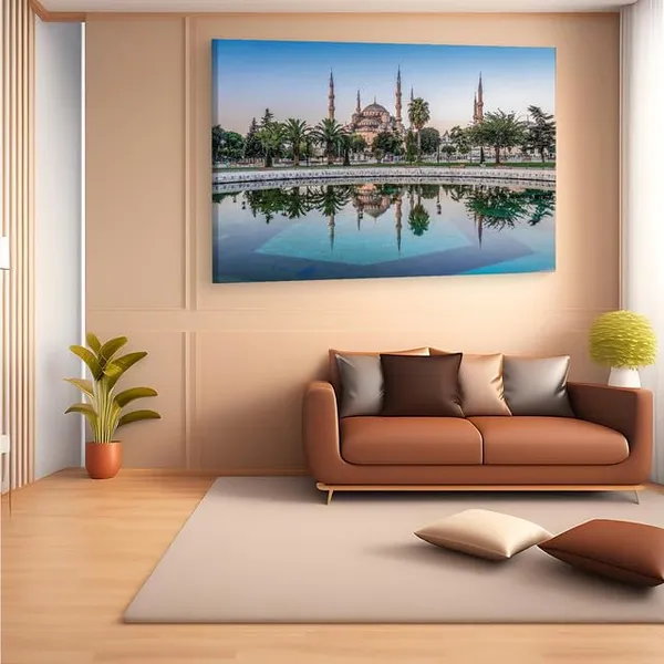 Multicolor_The_Blue_Mosque,_Wooden_Framed_Canvas_Paintings_|_For_Home_Decor_|_Bedroom,_Living_Room,Wall_Decoration_|_Wall_Art_Painting,_Ct0291,_Size_16_X_24_In