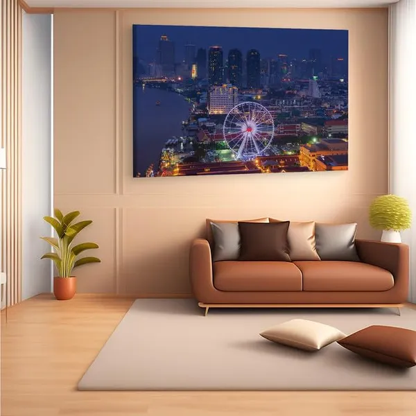 Multicolor_Asiatique_The_Riverfront,_Wooden_Framed_Canvas_Paintings_|_For_Home_Decor_|_Bedroom,_Living_Room,Wall_Decoration_|_Wall_Art_Painting,_Ct0295,_Size_16_X_24_In