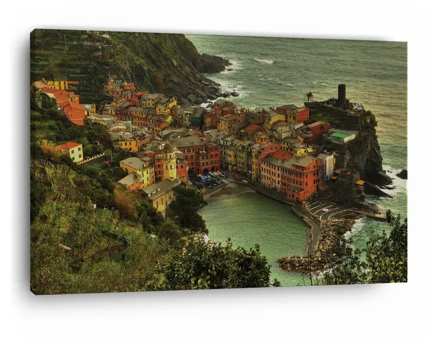 Multicolor_Vernassa_City_Sea,_Wooden_Framed_Canvas_Paintings_|_For_Home_Decor_|_Bedroom,_Living_Room,Wall_Decoration_|_Wall_Art_Painting,_Ct0298,_Size_16_X_24_In