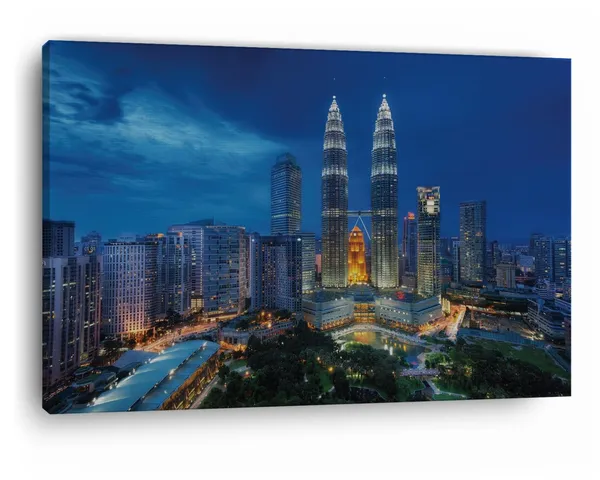 Multicolor_Petronas_Twin_Tower_2,_Wooden_Framed_Canvas_Paintings_|_For_Home_Decor_|_Bedroom,_Living_Room,Wall_Decoration_|_Wall_Art_Painting,_Ct0304,_Size_16_X_24_In