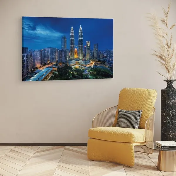 Multicolor_Petronas_Twin_Tower_2,_Wooden_Framed_Canvas_Paintings_|_For_Home_Decor_|_Bedroom,_Living_Room,Wall_Decoration_|_Wall_Art_Painting,_Ct0304,_Size_16_X_24_In