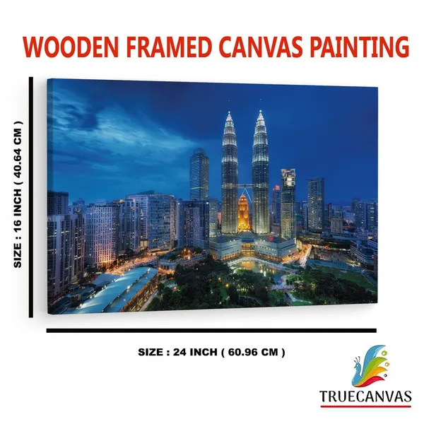 Multicolor_Petronas_Twin_Tower_2,_Wooden_Framed_Canvas_Paintings_|_For_Home_Decor_|_Bedroom,_Living_Room,Wall_Decoration_|_Wall_Art_Painting,_Ct0304,_Size_16_X_24_In