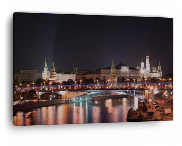 Multicolor_The_Moscow_Kremlin,_Wooden_Framed_Canvas_Paintings_|_For_Home_Decor_|_Bedroom,_Living_Room,Wall_Decoration_|_Wall_Art_Painting,_Ct0305,_Size_16_X_24_In