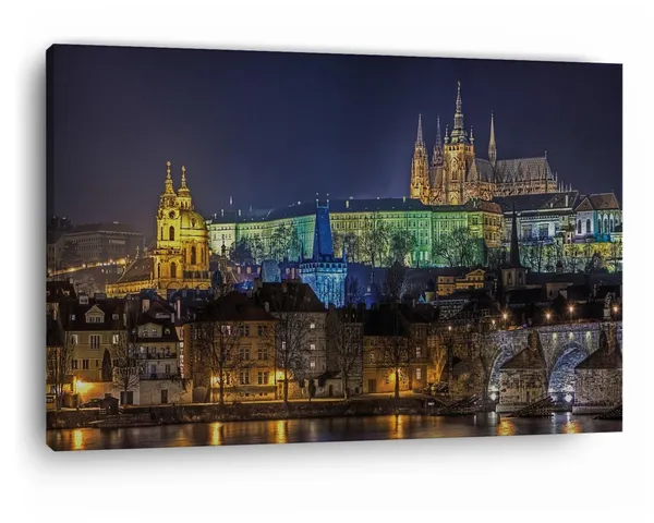 Multicolor_Prague_Castle,_Wooden_Framed_Canvas_Paintings_|_For_Home_Decor_|_Bedroom,_Living_Room,Wall_Decoration_|_Wall_Art_Painting,_Ct0309,_Size_16_X_24_In