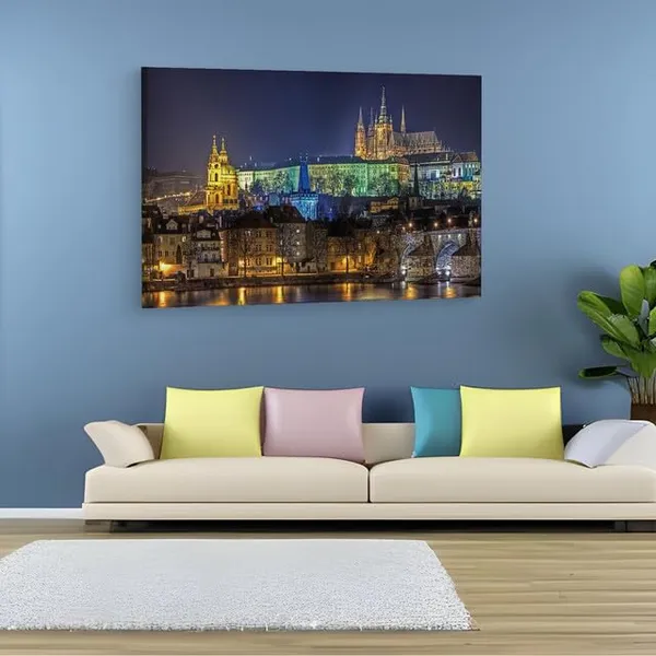 Multicolor_Prague_Castle,_Wooden_Framed_Canvas_Paintings_|_For_Home_Decor_|_Bedroom,_Living_Room,Wall_Decoration_|_Wall_Art_Painting,_Ct0309,_Size_16_X_24_In