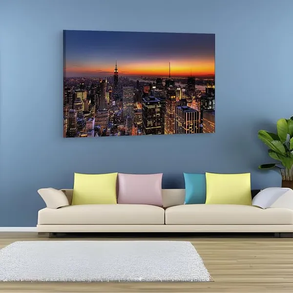 Multicolor_New_York_Skyline,_Wooden_Framed_Canvas_Paintings_|_For_Home_Decor_|_Bedroom,_Living_Room,Wall_Decoration_|_Wall_Art_Painting,_Ct0311,_Size_16_X_24_In