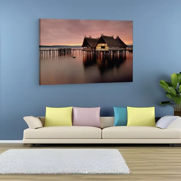 Multicolor_Pile_Dwelling_Museum,_Wooden_Framed_Canvas_Paintings_|_For_Home_Decor_|_Bedroom,_Living_Room,Wall_Decoration_|_Wall_Art_Painting,_Ct0318,_Size_16_X_24_In