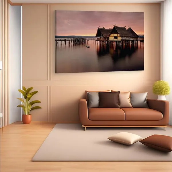 Multicolor_Pile_Dwelling_Museum,_Wooden_Framed_Canvas_Paintings_|_For_Home_Decor_|_Bedroom,_Living_Room,Wall_Decoration_|_Wall_Art_Painting,_Ct0318,_Size_16_X_24_In