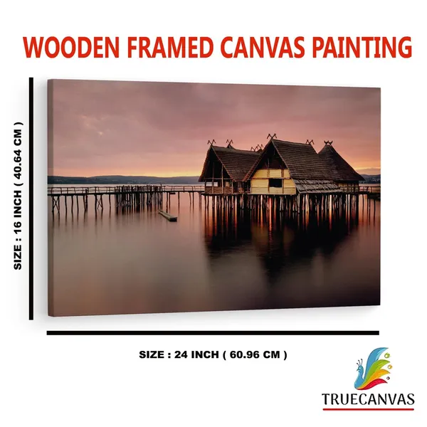 Multicolor_Pile_Dwelling_Museum,_Wooden_Framed_Canvas_Paintings_|_For_Home_Decor_|_Bedroom,_Living_Room,Wall_Decoration_|_Wall_Art_Painting,_Ct0318,_Size_16_X_24_In