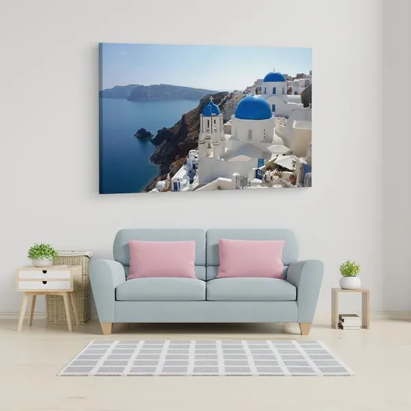 Multicolor_Ifasma_Church,_Oia,_Santorini,_Wooden_Framed_Canvas_Paintings_|_For_Home_Decor_|_Bedroom,_Living_Room,Wall_Decoration_|_Wall_Art_Painting,_Ct0319,_Size_16_X_24_In