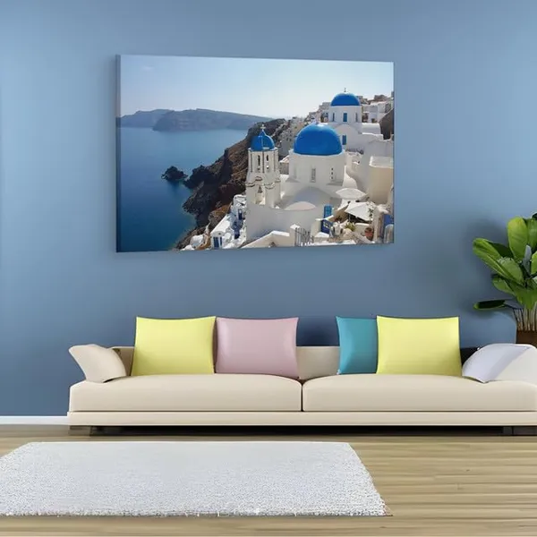 Multicolor_Ifasma_Church,_Oia,_Santorini,_Wooden_Framed_Canvas_Paintings_|_For_Home_Decor_|_Bedroom,_Living_Room,Wall_Decoration_|_Wall_Art_Painting,_Ct0319,_Size_16_X_24_In
