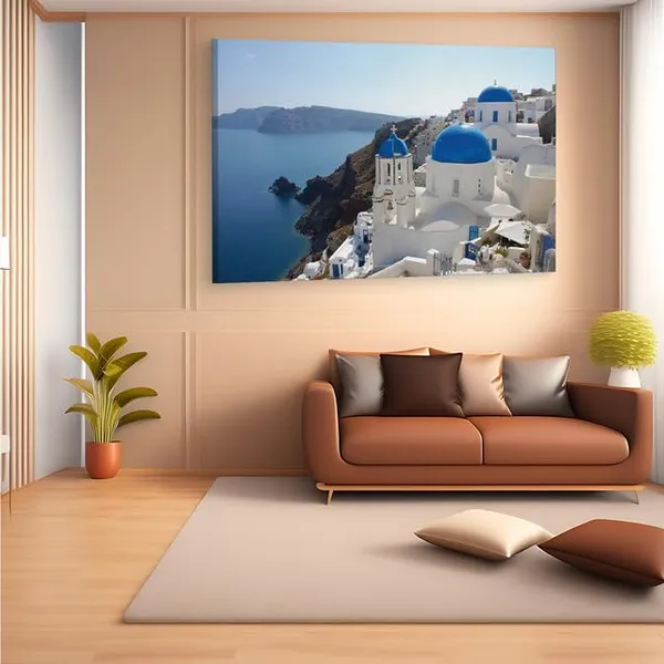 Multicolor_Ifasma_Church,_Oia,_Santorini,_Wooden_Framed_Canvas_Paintings_|_For_Home_Decor_|_Bedroom,_Living_Room,Wall_Decoration_|_Wall_Art_Painting,_Ct0319,_Size_16_X_24_In