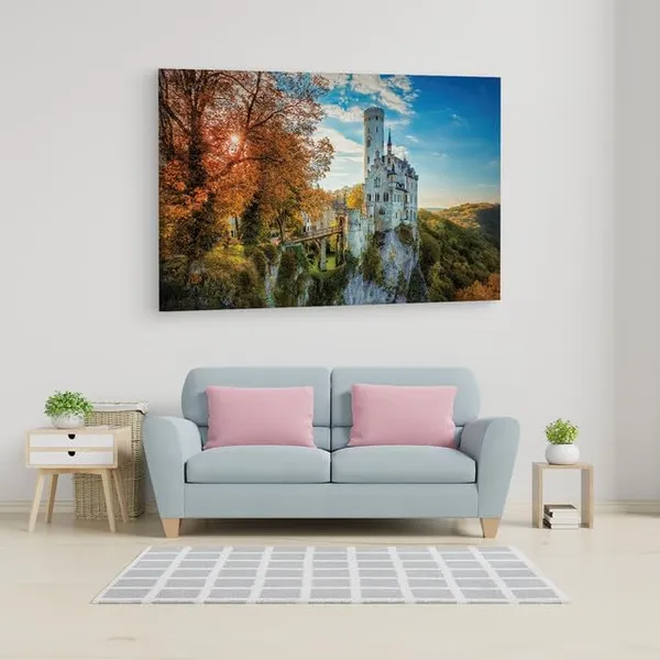 Multicolor_Lichtenstein_Castle,_Wooden_Framed_Canvas_Paintings_|_For_Home_Decor_|_Bedroom,_Living_Room,Wall_Decoration_|_Wall_Art_Painting,_Ct0321,_Size_16_X_24_In