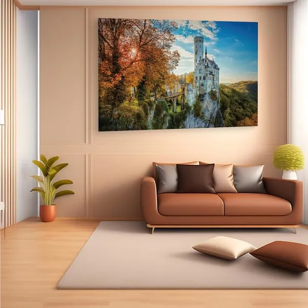 Multicolor_Lichtenstein_Castle,_Wooden_Framed_Canvas_Paintings_|_For_Home_Decor_|_Bedroom,_Living_Room,Wall_Decoration_|_Wall_Art_Painting,_Ct0321,_Size_16_X_24_In