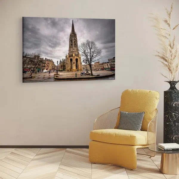 Multicolor_Fl?Che_De_La_Basilique_Saint-Michel,_Wooden_Framed_Canvas_Paintings_|_For_Home_Decor_|_Bedroom,_Living_Room,Wall_Decoration_|_Wall_Art_Painting,_Ct0322,_Size_16_X_24_In