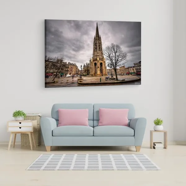 Multicolor_Fl?Che_De_La_Basilique_Saint-Michel,_Wooden_Framed_Canvas_Paintings_|_For_Home_Decor_|_Bedroom,_Living_Room,Wall_Decoration_|_Wall_Art_Painting,_Ct0322,_Size_16_X_24_In