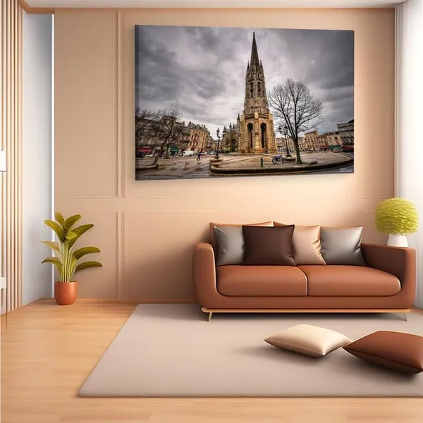 Multicolor_Fl?Che_De_La_Basilique_Saint-Michel,_Wooden_Framed_Canvas_Paintings_|_For_Home_Decor_|_Bedroom,_Living_Room,Wall_Decoration_|_Wall_Art_Painting,_Ct0322,_Size_16_X_24_In