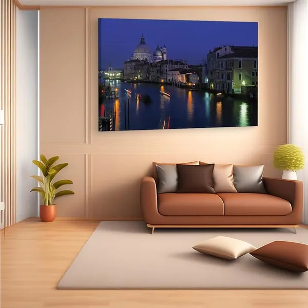 Multicolor_Venice_At_Night,_Wooden_Framed_Canvas_Paintings_|_For_Home_Decor_|_Bedroom,_Living_Room,Wall_Decoration_|_Wall_Art_Painting,_Ct0327,_Size_16_X_24_In