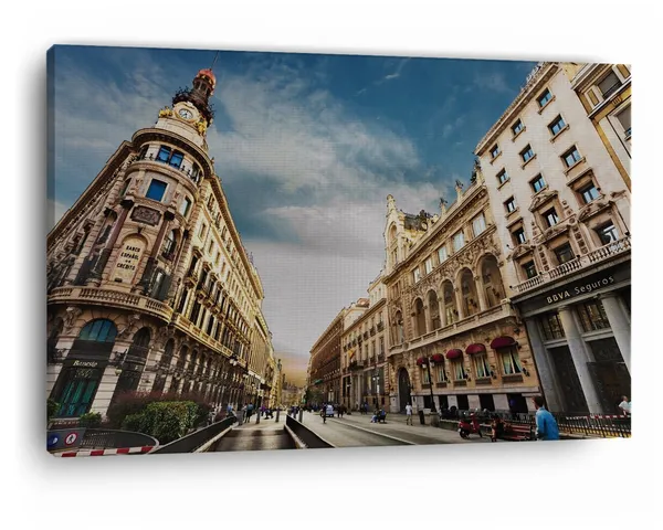 Multicolor_Madrid_City,_Wooden_Framed_Canvas_Paintings_|_For_Home_Decor_|_Bedroom,_Living_Room,Wall_Decoration_|_Wall_Art_Painting,_Ct0330,_Size_16_X_24_In
