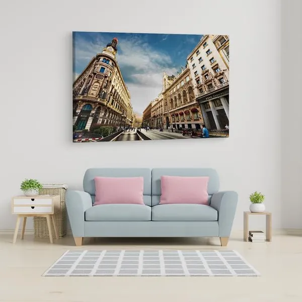 Multicolor_Madrid_City,_Wooden_Framed_Canvas_Paintings_|_For_Home_Decor_|_Bedroom,_Living_Room,Wall_Decoration_|_Wall_Art_Painting,_Ct0330,_Size_16_X_24_In