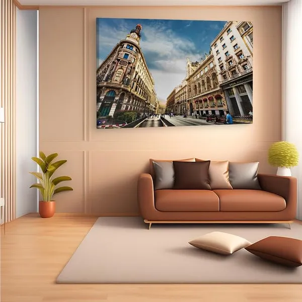 Multicolor_Madrid_City,_Wooden_Framed_Canvas_Paintings_|_For_Home_Decor_|_Bedroom,_Living_Room,Wall_Decoration_|_Wall_Art_Painting,_Ct0330,_Size_16_X_24_In