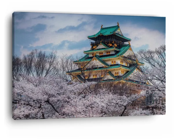 Multicolor_Osaka_Castle,_Wooden_Framed_Canvas_Paintings_|_For_Home_Decor_|_Bedroom,_Living_Room,Wall_Decoration_|_Wall_Art_Painting,_Ct0331,_Size_16_X_24_In