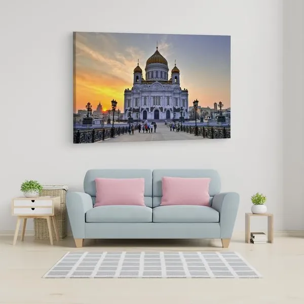 Multicolor_Cathedral_Of_Christ_The_Saviour,_Wooden_Framed_Canvas_Paintings_|_For_Home_Decor_|_Bedroom,_Living_Room,Wall_Decoration_|_Wall_Art_Painting,_Ct0334,_Size_16_X_24_In