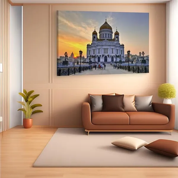 Multicolor_Cathedral_Of_Christ_The_Saviour,_Wooden_Framed_Canvas_Paintings_|_For_Home_Decor_|_Bedroom,_Living_Room,Wall_Decoration_|_Wall_Art_Painting,_Ct0334,_Size_16_X_24_In