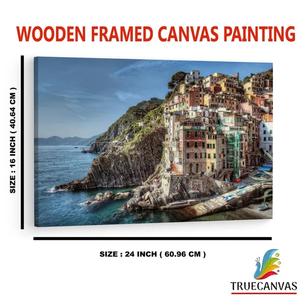 Multicolor_Cinque_Terre_Dock,_Wooden_Framed_Canvas_Paintings_|_For_Home_Decor_|_Bedroom,_Living_Room,Wall_Decoration_|_Wall_Art_Painting,_Ct0335,_Size_16_X_24_In