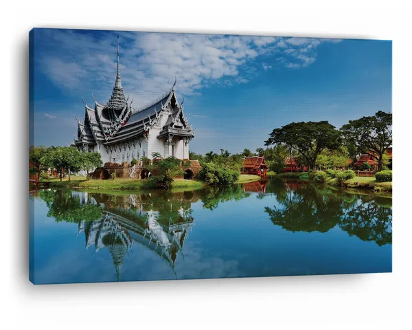 Multicolor_Summer_Temple,_Wooden_Framed_Canvas_Paintings_|_For_Home_Decor_|_Bedroom,_Living_Room,Wall_Decoration_|_Wall_Art_Painting,_Ct0338,_Size_16_X_24_In